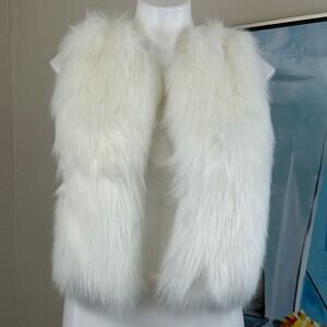 JENNIFER LOPEZ Faux Fur Vest White Womens Size small